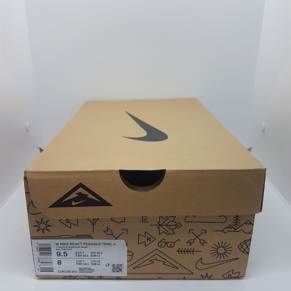 NWB Nike DJ6159-401 React Pegasus Trail 4 Blue Sneakers Sz M8/W9.5 - Picture 9 of 9